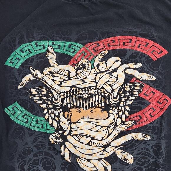 Give Me Face Men's 3XL T-Shirt Black Short Sleeve Snakes Y2K Graphic Print 90s - Picture 3 of 8